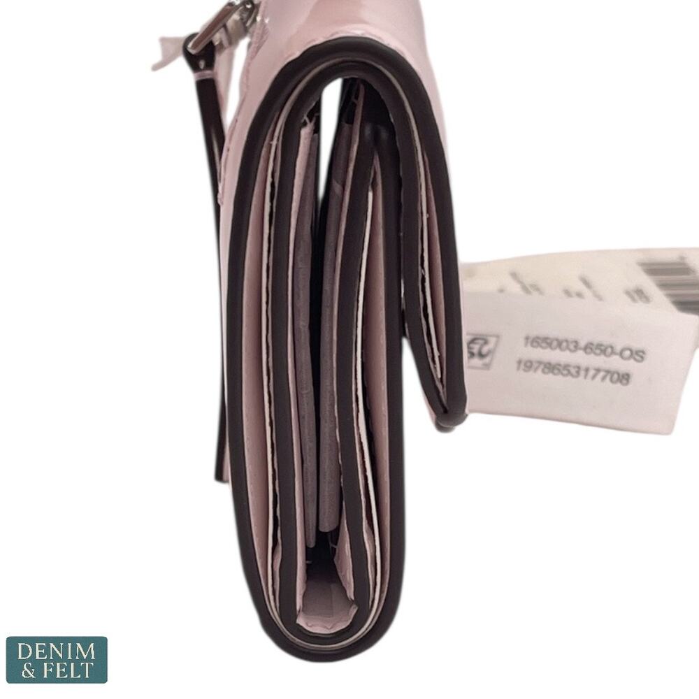 NEW Tory Burch Small Robinson Spazzolato Wallet Powder Pink Patent Leather - Picture 8 of 14